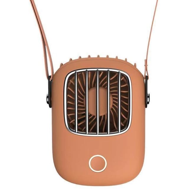 Fliti Tragbarer, Wiederaufladbarer, Orangefarbener Nackenventilator – Mini, Leise Und Leicht, Ideal Für Sport Und Reisen