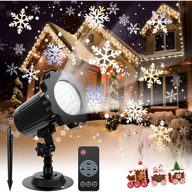 Fliti Led-schneeflockenprojektor Ip65 – 4 W, 14 V, 3 Blinkmodi, Wasserdicht Für Den Innen- Und Außenbereich