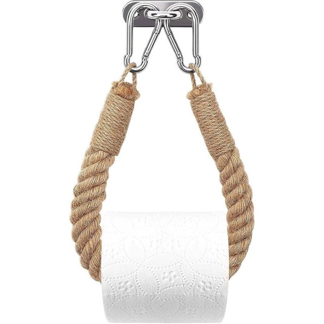 Fliti Toilettenpapierhalter Aus Natürlichem Hanfseil – Designer-wandhalter, Gelb, Markenlos