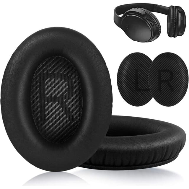 Fliti-kompatible Bose Quietcomfort Ohrpolster – Wasserdichtes Schwarzes Pvc, Ergonomischer Komfort Und Präzise Passform (paar)