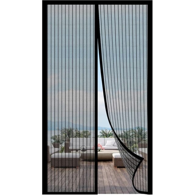 Fliti Magnetischer Moskitonetzvorhang Für Türen – Automatischer Schließmechanismus, 100 X 230 Cm, Schwarz, 1 Stück