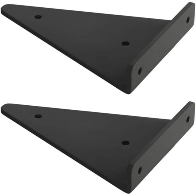 Fliti Dreieckige Wandhalterung Aus Schwarzem Metall Für Wandregale – 2 Stück (14 X 13 Cm), Unauffällige Montage Ohne Sichtbare Schrauben