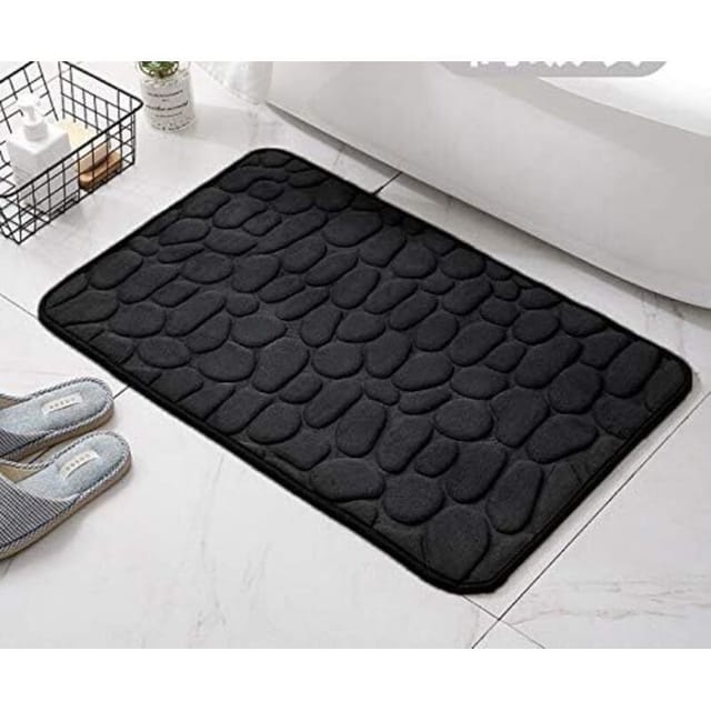 Fliti Rutschfeste Badematte Aus Memory-schaum, Saugfähig Und Maschinenwaschbar – 50 X 80 Cm, Schwarz