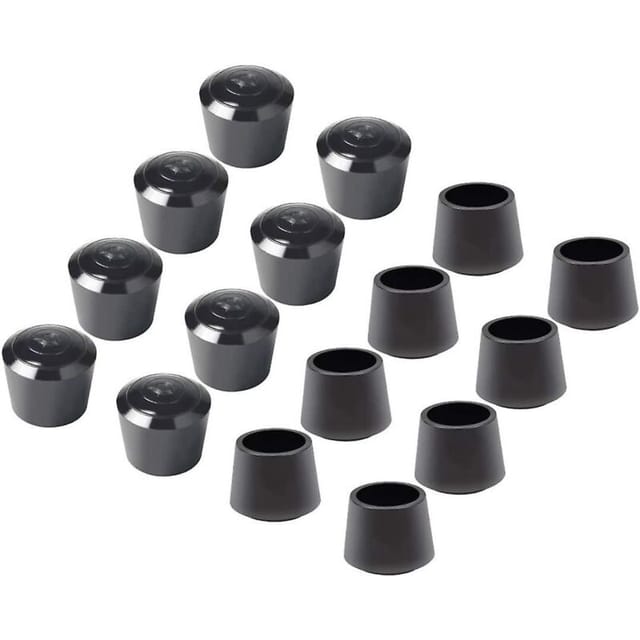 Fliti Stuhlgleiter Aus Schwarzem Gummi – 16er-pack, 22 Mm Innendurchmesser, Geräuschdämpfend Und Bodenschonend