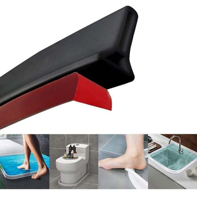 Fliti Schwarzes Falt-duschgitter – Auslaufsicheres System Für Randlose Duschwannen – Verstellbar 3 X 5 Cm – Flexibles Und Wasserdichtes Material
