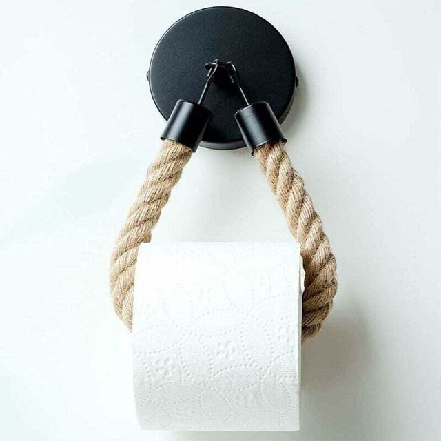 Fliti Vintage-toilettenpapierhalter Aus Holz Und Hanfseil – Designer-toilettenpapierhalter, Ideal Für Bad Und Küche