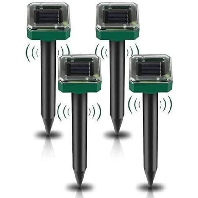 Fliti Ultraschall-solarabwehrgerät Gegen Maulwürfe Und Wühlmäuse – 4er-pack, 15 M Reichweite, Deckt Bis Zu 700 M² Ab