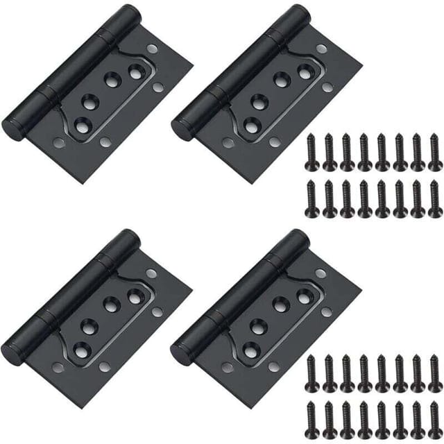 Fliti Schwarze Edelstahl-falttürbänder – 4er-pack, Maße 100 X 50 Mm, Für Holz