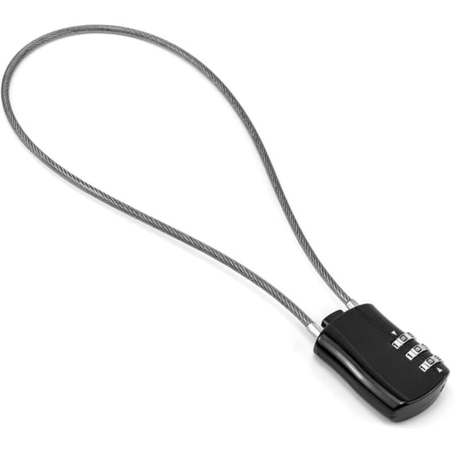 Fliti Schwarzes, Einziehbares Diebstahlsicherungskabel Mit Digitalem Zahlenschloss – 41 Cm, Ideal Für Ski-, Motorrad-, Snowboard- Und Fahrradkoffer
