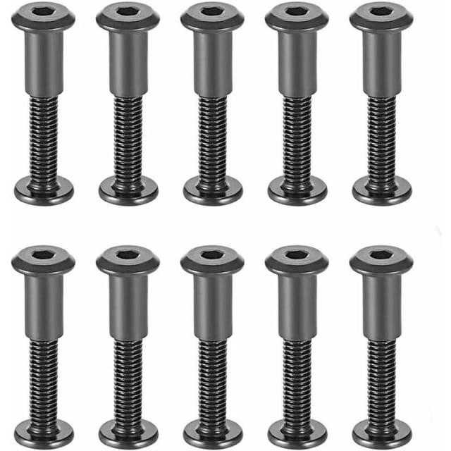 Flitivis M6 X 35 Mm Sechskant-rundschraube Aus Schwarzem Kohlenstoffstahl – 10er-packung, Feuchtigkeitsbeständig