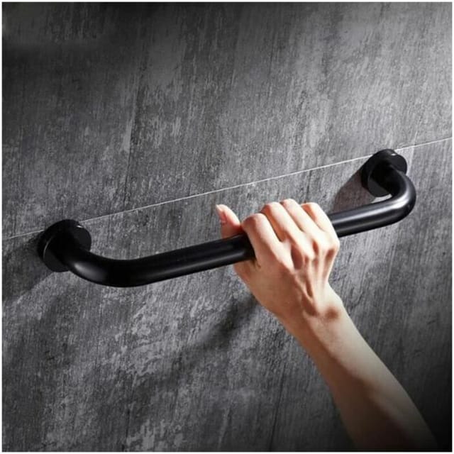 Fliti Sicherheits-haltegriff Für Badewanne, Dusche Und Toilette – 50 Cm Lange, Schwarze Teleskopstange, Kein Bohren Erforderlich, Für Kinder, Senioren Und Menschen Mit Eingeschränkter Mobilität