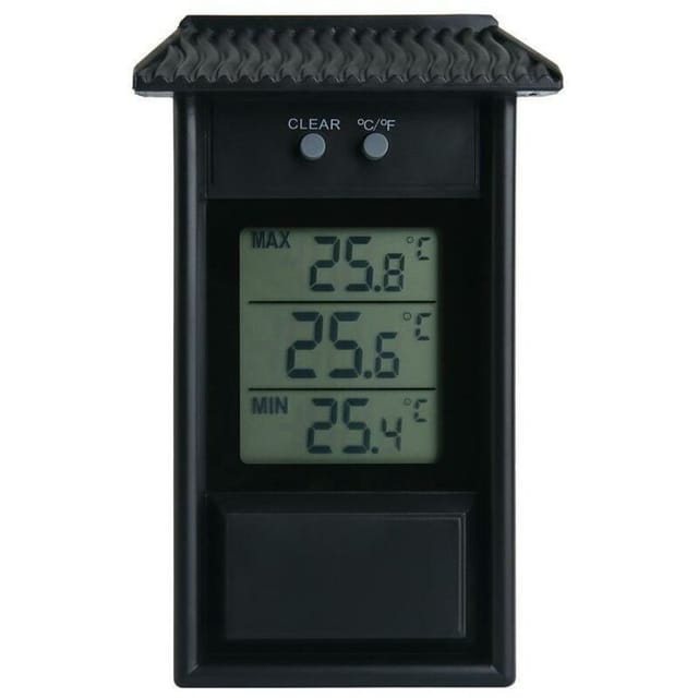 Fliti Wasserdichtes Elektronisches Außenthermometer Mit Speicherfunktion – 13,2 X 8 X 3 Cm, Schwarz, 1 Stück