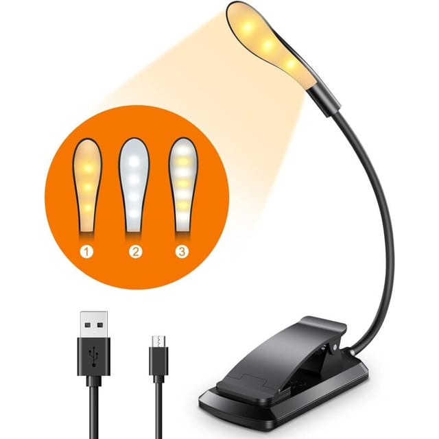 Wiederaufladbare Usb-leselampe Von Fliti Mit Clip, 7 Leds, 9 Lichtmodi (warm/kalt/neutral), 360° Flexibler Arm, Ideal Für Bett, Kinder Und Camping