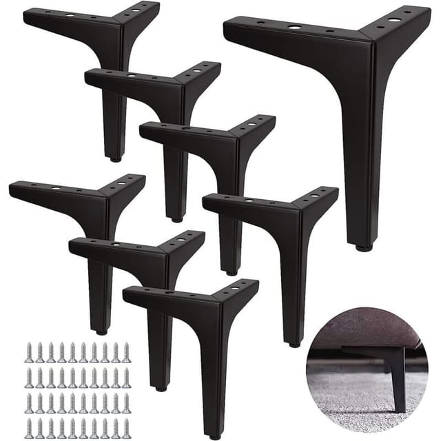 Fliti Sofabeine Aus Schwarzem Metall – 8er-set, 17 Cm Hoch, Max. Tragkraft 600 Kg, Für Sofa, Couchtisch, Tv-ständer Und Schrank