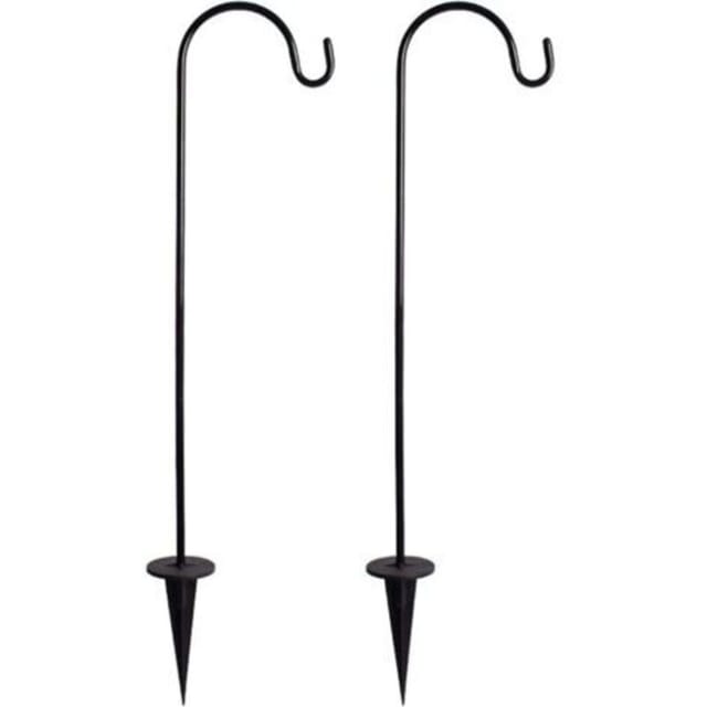 Fliti Verzinkte Hirtenhaken Aus Eisen – 2er-set, Höhenverstellbar Bis 58 Cm, Rostbeständig – Für Blumenampeln Und Girlanden