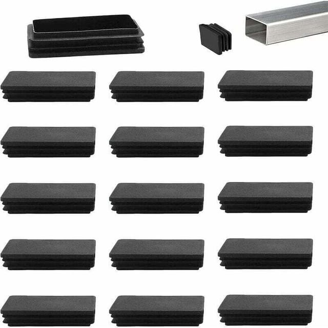 Fliti Schutzkappen Für Möbelfüße – Schwarze Kunststoffkappen 80 X 40 Mm – 12er-packung