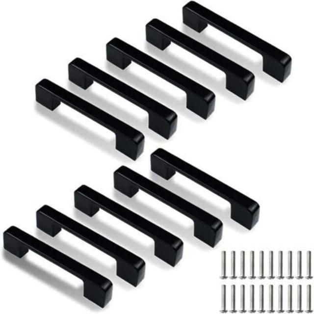 Fliti Küchentürgriffe Aus Edelstahl, 128 Mm, 10er-pack, Modernes Quadratisches Design, Inklusive Schrauben
