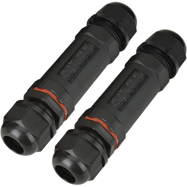 Fliti Ip68 Wasserdichte Steckverbinder Für Verteilerdosen – 2er-pack, Kabeldurchmesser 1 Bis 13 Mm, Schwarz, Mit O-ring