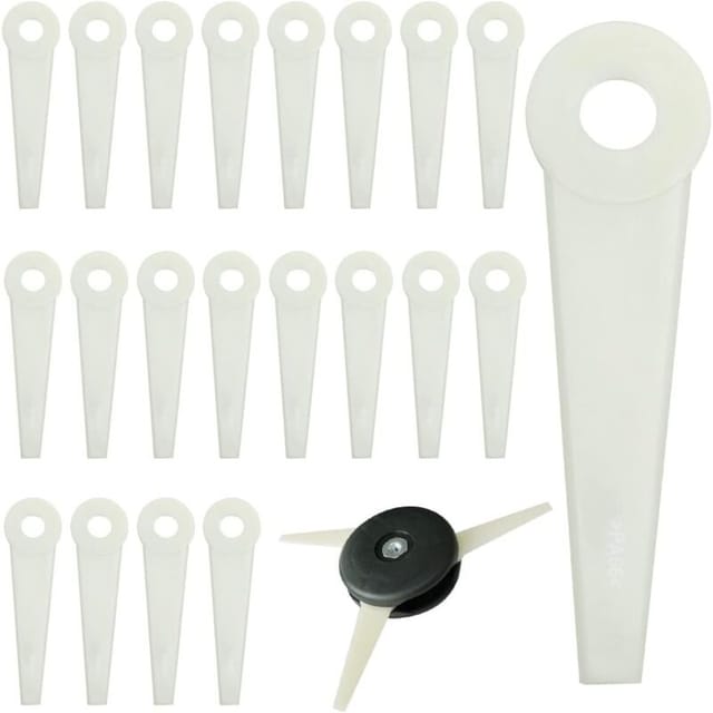Fliti Kunststoff-trimmerklingen – 20er-packung, Kompatibel Mit Allen Rasenmähern, Langlebig Und Leicht