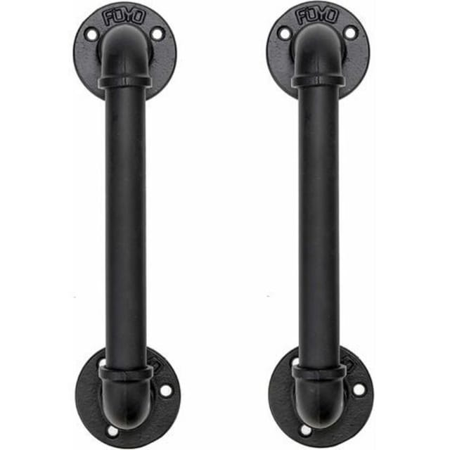 Fliti Antike Schwarze Industrie-türgriffe Aus Gusseisen – 2er-set, 30 Cm, Für Scheunentore Oder Geländer, Rustikale Oberfläche