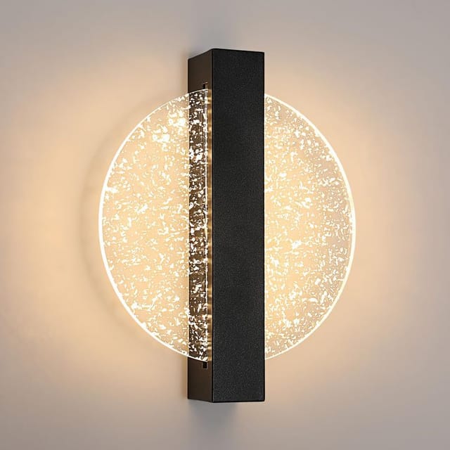 Fliti Dimmbare Led-wandleuchte 6w – Schwarzes Aluminium Mit Rundem Acryl-diffusor, 3000–6500k, Für Wohnzimmer, Schlafzimmer Oder Flur