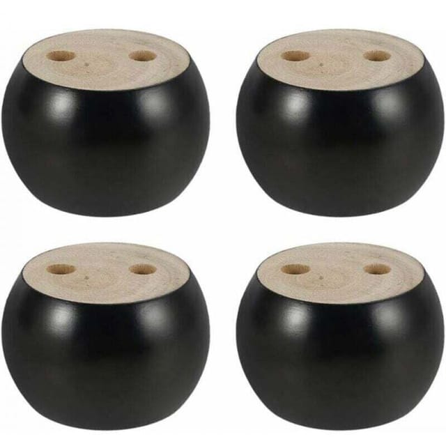 Fliti Runde Möbelfü ße Aus Eukalyptusholz – 4er-set, 5 Cm Hoch, Schraubbefestigung, Feuchtigkeitsbeständig, Für Sofa/bett/armaturen