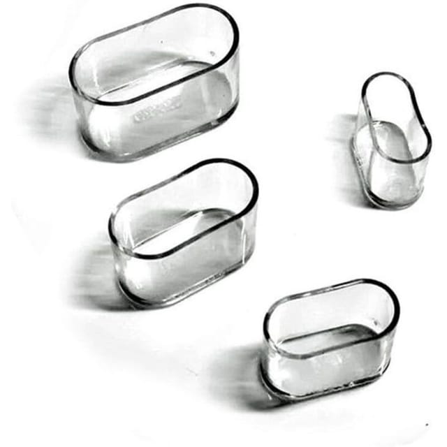 Fliti Ovale, Transparente Silikon-stuhlgleiter, Rutschfest, Kratzfest, 24er-pack, 15 X 30 Mm