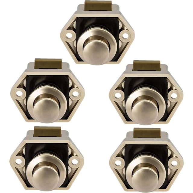 Fliti Wandverschluss Aus Vernickeltem Metall Für Schränke Und Kleiderschränke – Geeignet Für Türstärken Von 14 Bis 16 Mm, Schnelle Und Werkzeuglose Montage