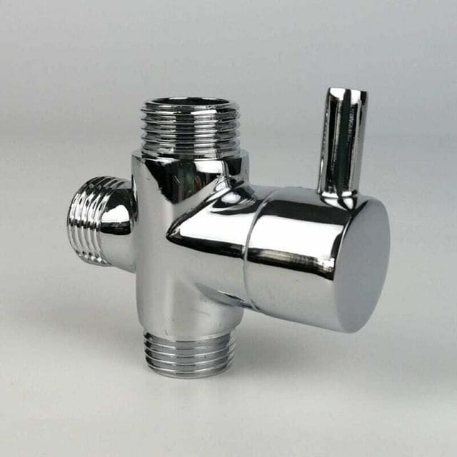 Fliti 3-wege-umstellventil Aus Verchromtem Messing, G1/2″, Für Dusche Und Badewanne, Inklusive T-stück-adapter (außengewinde) Und Sanitärzubehör