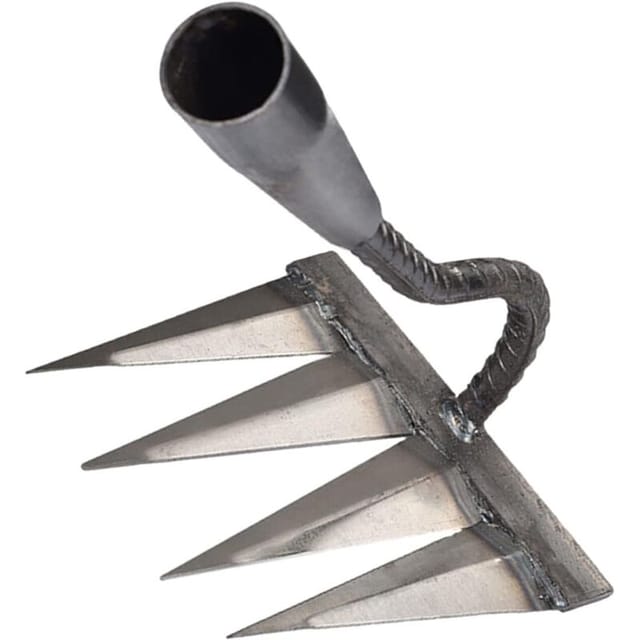 Fliti Profi-unkrautrechen Aus Kohlenstoffstahl – Scharfe Zinken, 30 Mm Öffnung, Abmessungen 15 X 14 X 28 Cm