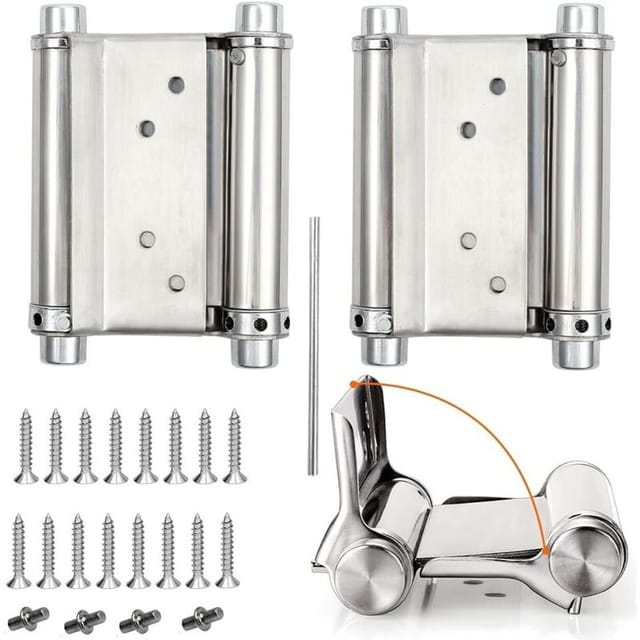 Fliti Federbelastete Türbänder Für Wohnzimmer  – 2er-set Aus Edelstahl – Max. Belastung 15 Kg – 76 X 90 Mm (3 Zoll)