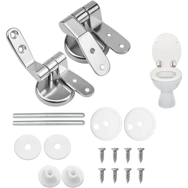 Fliti Ersatz-wc-sitzscharniere – 2-teiliges Set Aus Robuster Legierung, Einfache Montage, Kompatibel Mit Den Meisten Wc-sitzen