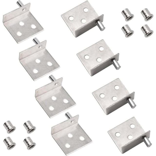 Fliti Verdeckte Drehscharniere Für Holzschranktüren – 4er-pack, Silberfarben, Mit Losem Stift