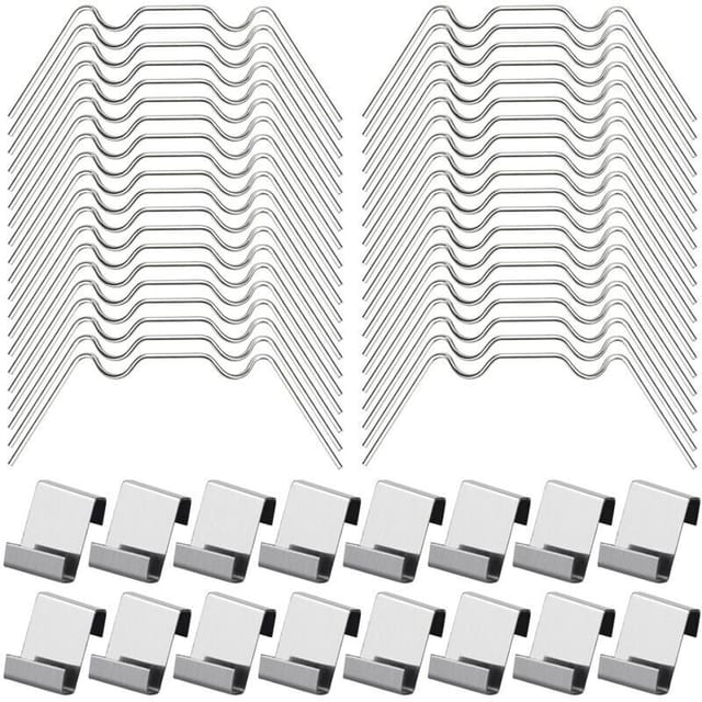 Fliti Gewächshaus-verglasungsclips – 100er-pack (50 W-förmige Edelstahlclips + 50 Z-förmige Clips) – Sichere Befestigung Für Gartenbauglas