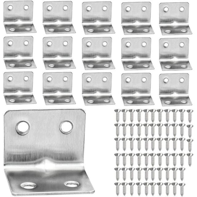 Fliti Edelstahl-befestigungswinkel L 38×30 Mm, 90°-winkel – Packung Mit 16 Stück + 64 Schrauben