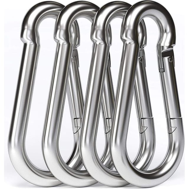 Fliti Edelstahl-karabiner M10 304 – 4 Stück, 100 Mm Befestigungshaken, Max. Traglast 750 Kg, Für Hängematten Und Schaukeln