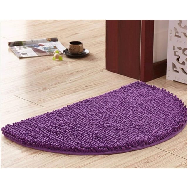 Fliti Weiche Und Saugfähige Chenille-halbmond-badematte, Rutschfest, Maschinenwaschbar – Lila 40 X 60 Cm
