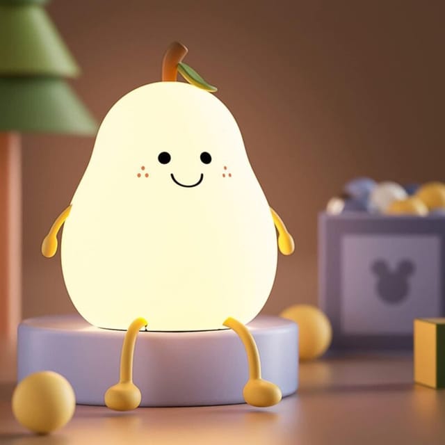 Fliti Birnenförmiges Nachtlicht Für Kinder, Usb-aufladbar Mit Timer Und 7 Led-farben – Kreative Nachttischlampe Fürs Schlafzimmer Oder Als Geschenk