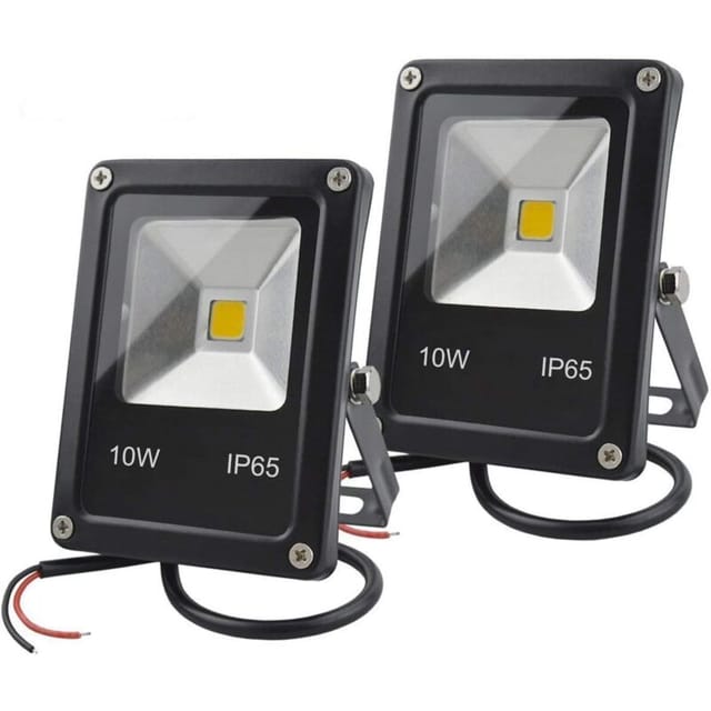 Fliti Led-flutlicht, 12 V Dc, 10 W, 900 Lm, Ip65, Warmweiß (3000 K), Entspricht 80 W, Für Den Außenbereich, 2er-pack