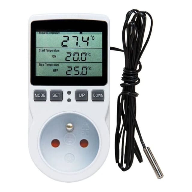 Fliti Digitale Programmierbare Thermostatsteckdose Mit Sonde Für Gewächshaus- Oder Aquarienheizung – 1 Stück