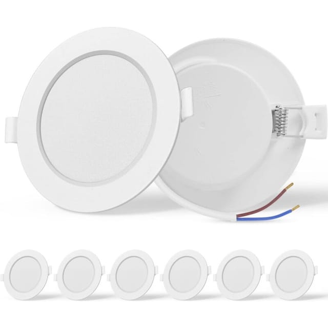 Fliti6 9w Led-einbaustrahler, Kaltweiß 6500k, Extraflach, 90-110mm Ausschnitt, 6er-pack Für Badezimmer, Küche Und Wohnzimmer