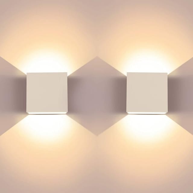 Fliti 6w Quadratische Led-wandleuchte Aus Aluminium – 2er-pack, Warmweiß 3000k, Für Wohnzimmer, Schlafzimmer, Flur Und Esszimmer