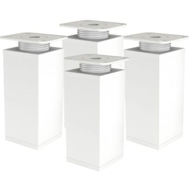 Fliti Verstellbare Möbelfüße Aus Eloxiertem Aluminium – 4er-set, Höhe 120 Mm, Max. Belastung 120 Kg, Inklusive Befestigungsplatten
