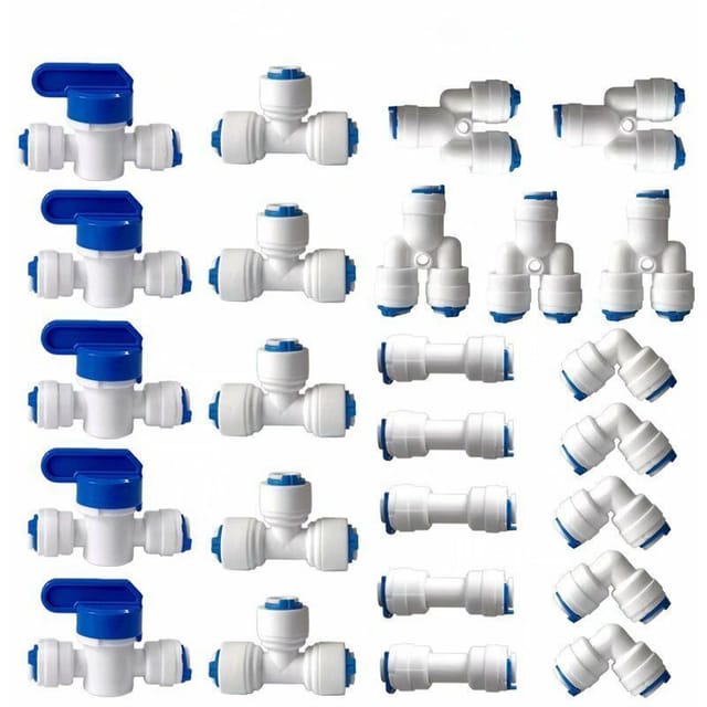 Flitir Steckverbindungen Für Wasserfilter Und Kühlschrank – Gerade 1/4″ (6 Mm), 25er-packung (y, T, I, L, Absperrventil)