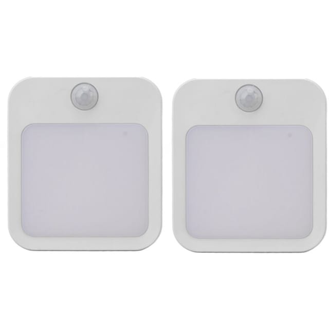 Fliti Kompaktes Led-nachtlicht Mit Bewegungsmelder, 2 Stück, Einstellbare Helligkeit, Warmweiß, Eu-stecker 110–220 V