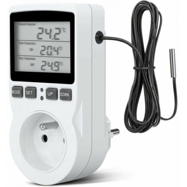 Fliti Programmierbarer Smart Plug Mit Temperaturfühler – Digitalthermostat Für Gewächshaus- Oder Aquarienheizung, Präziser Digitaler Timer