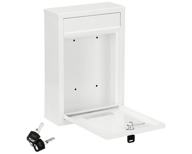 Monzana® Briefkasten Wandbriefkasten Briefkastenanlage Postkasten Briefbox Stahl Weiß