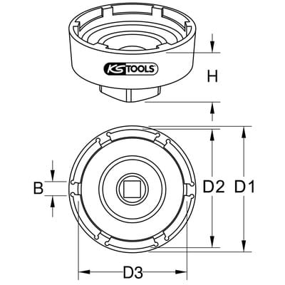 Ks Tools 3/4 Nutmuttern-schlüssel Mit 4 Zapfen Für Scania, Innenzapfen Ø 70 Mm