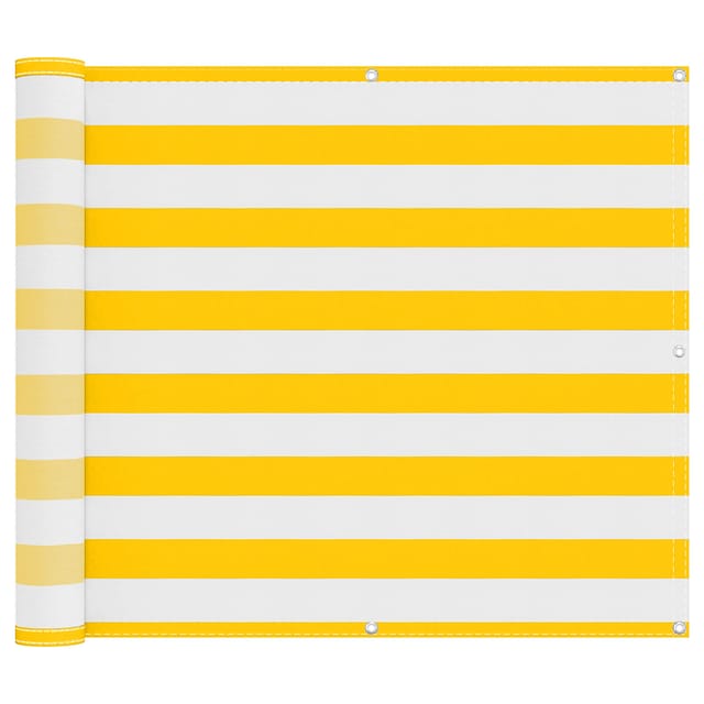 Balkonsichtschutz Gelb Und Weiß 100 X 600 Cm Oxford-stoff Vidaxl