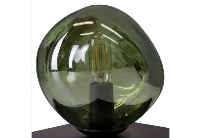 Tischleuchte Glas Aluminium E14 17,5 Cm Hoch Schwarz Grün Modern Tischlampe